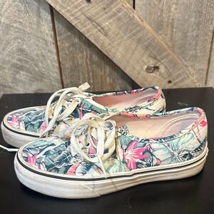 Vans Women's Floral Canvas Low-Top Sneakers - Pink & Teal